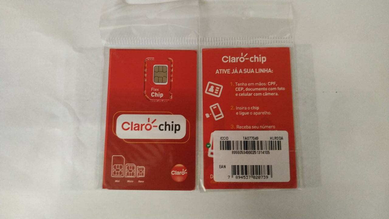 - Chips - Central - unidade    Cod. CHIP CLARO SEM RECARGA